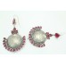 Women's 925 Sterling Silver long dangle Earrings Red Onyx Gem stones 3.2 inch